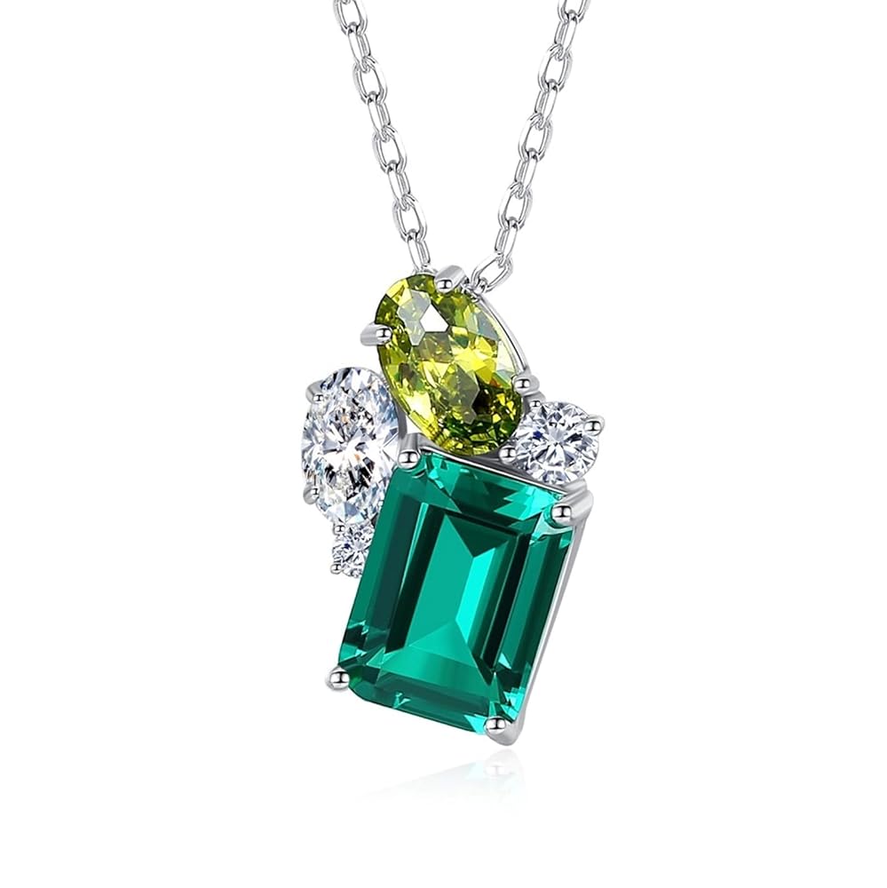 Amazon | Bellitia Jewelry エメラルド ペリドット ペンダント